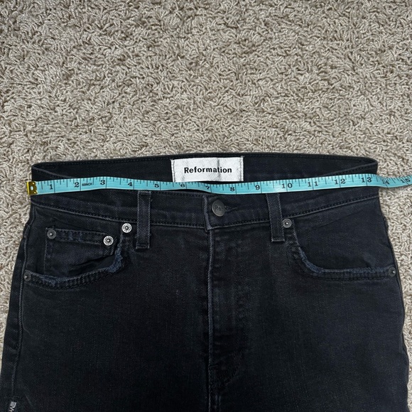 Reformation Lane Jumper Black Denim Jeans Zip Up Leg Size 26 - Picture 4 of 7